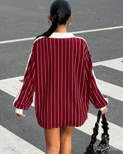 Bluza polo w paski Y2K