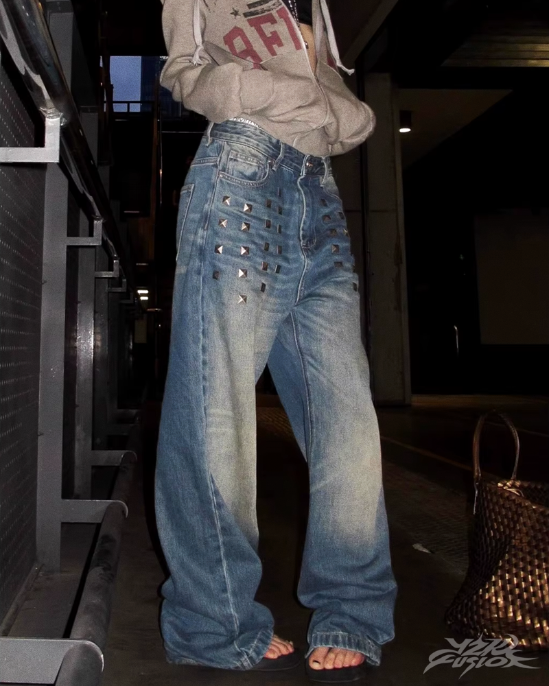 Y2K Baggy Jeans mit Nieten