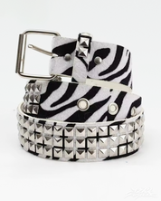 Y2K Zebra Gürtel mit Nieten