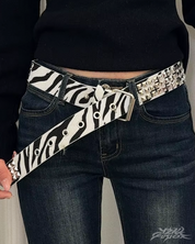 Y2K Zebra Gürtel mit Nieten