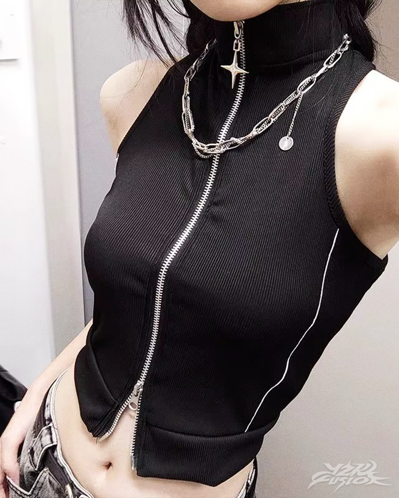 Y2K Tanktop mit Reißverschluss