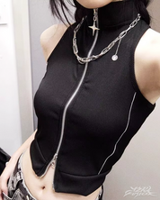 Y2K Tanktop mit Reißverschluss